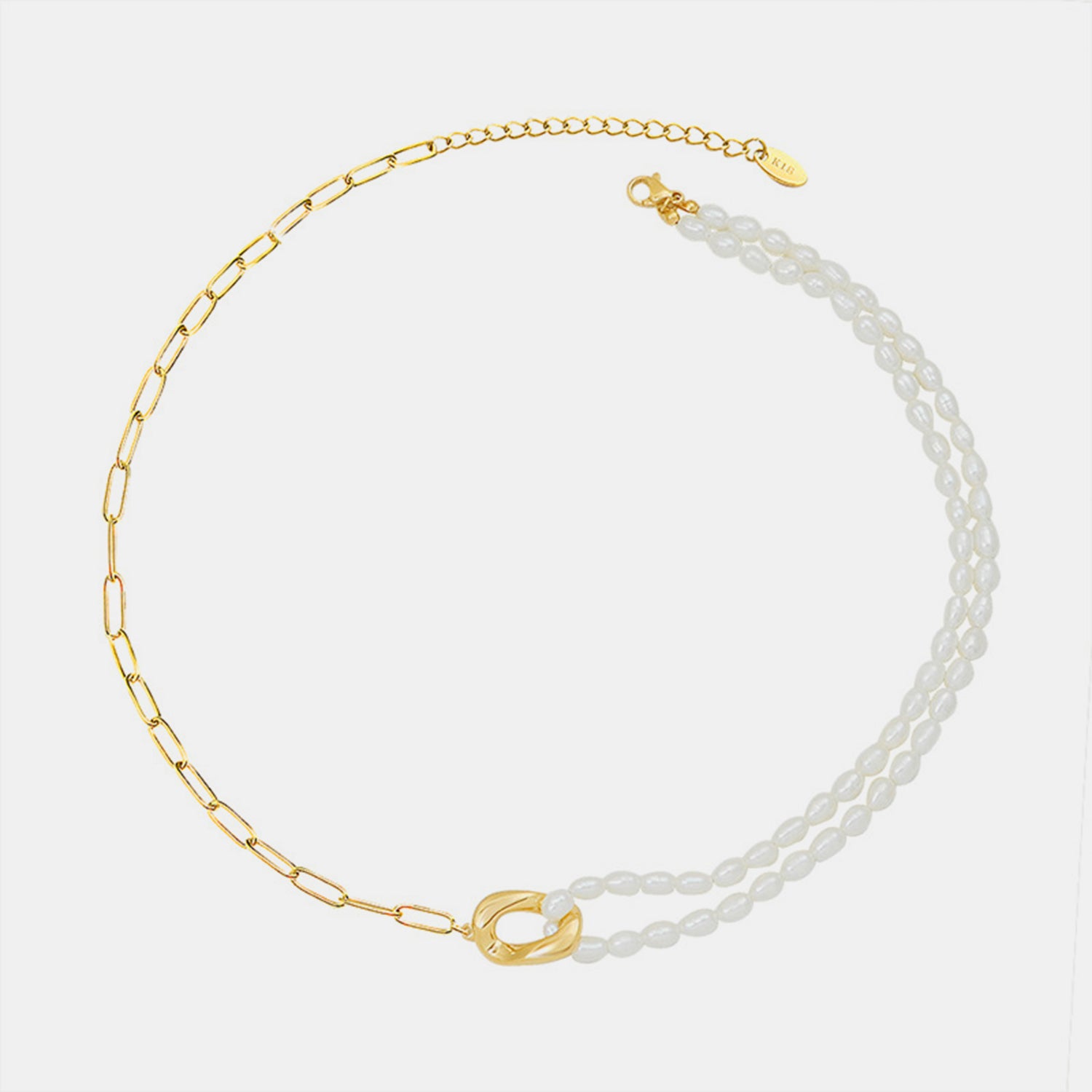 18K Gold-Plated Titanium Steel Pearl Necklace Trendsi