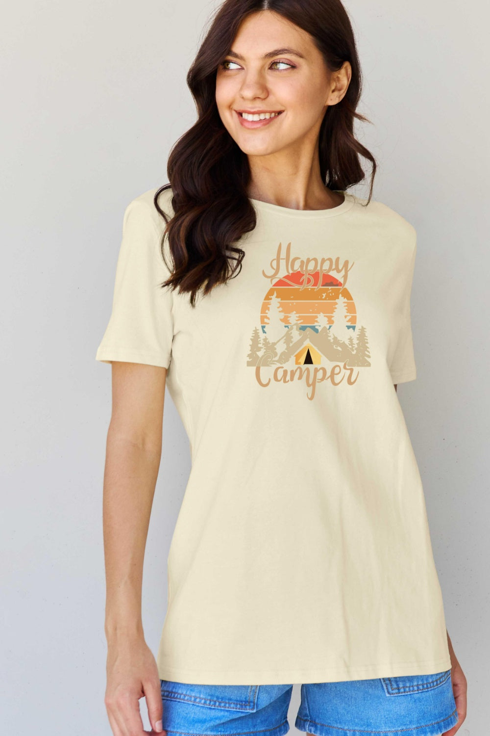 Simply Love Full Size HAPPY CAMPER Graphic T-Shirt Trendsi