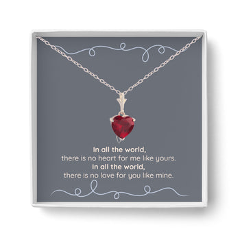 925 Sterling Silver Red Heart Pendant Necklace Nichestar