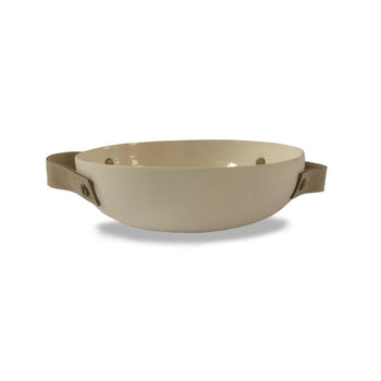 BOWL - HANDMADE WITH LEATHER HANDLES - 17CM The Groovalution