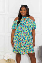 Sew In Love Full Size Perfect Paradise Printed Cold-Shoulder Dress Trendsi