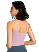 Scoop Neck Wide Strap Active Tank Trendsi