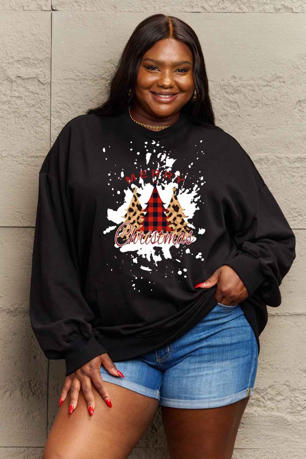 Simply Love Full Size MERRY CHRISTMAS Graphic Sweatshirt Trendsi