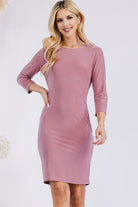 Celeste Full Size Round Neck Long Sleeve Slim Dress Trendsi