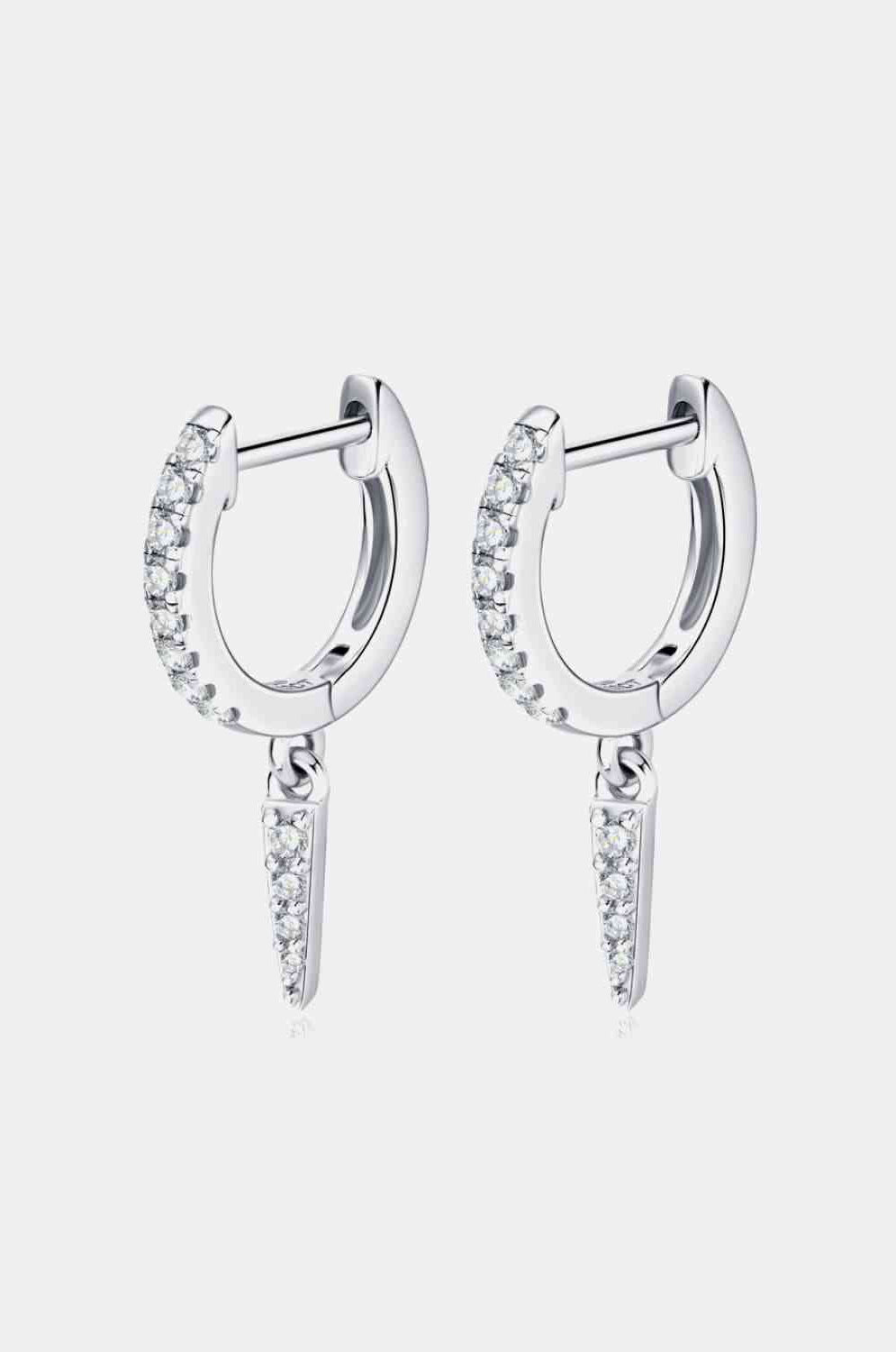 Moissanite 925 Sterling Silver Huggie Drop Earrings Trendsi
