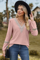 V-Neck Long Sleeve T-Shirt Trendsi