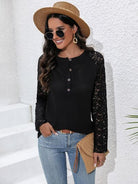 Half Button Raglan Sleeve Blouse Trendsi