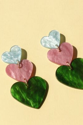 Acrylic Heart Dangle Earrings Trendsi