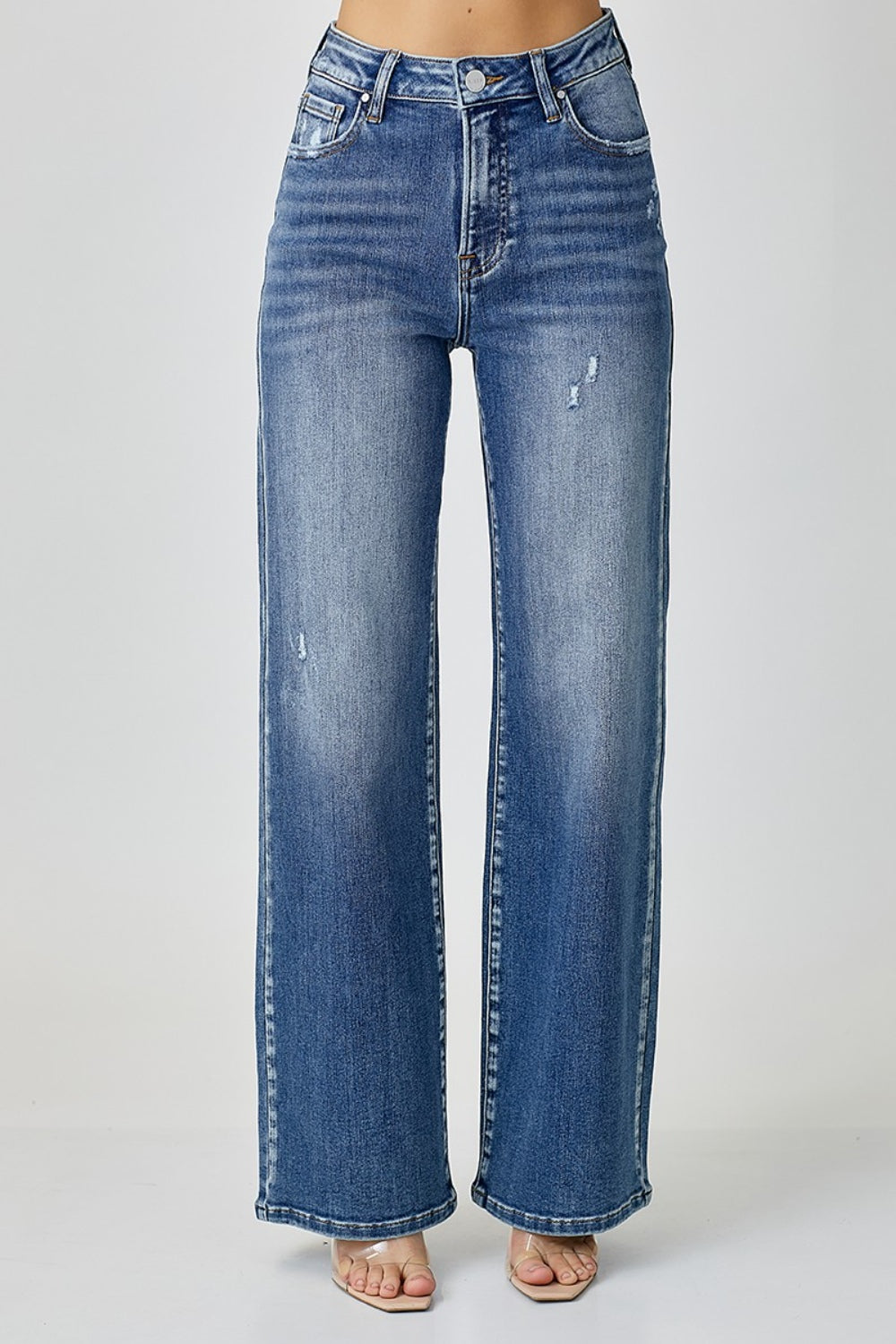 RISEN High Waist Wide Leg Jeans Trendsi