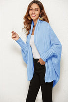 Open Front Batwing Sleeve Cardigan Trendsi