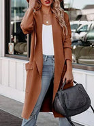 Open Front Dropped Shoulder Outerwear Trendsi