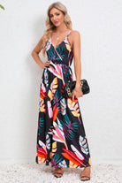 Printed Surplice Maxi Cami Dress Trendsi