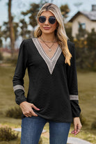 V-Neck Long Sleeve T-Shirt Trendsi