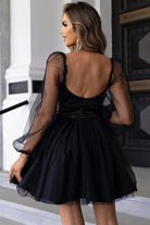 Sweetheart Neck Balloon Sleeve Mini Dress Trendsi