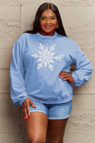 Simply Love Full Size Snowflake Graphic Sweatshirt Trendsi