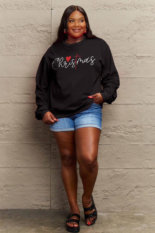 Simply Love Full Size CHRISTMAS Long Sleeve Sweatshirt Trendsi