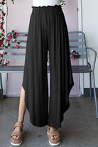 Heimish Full Size Frill Slit High Waist Wide Leg Pants Trendsi