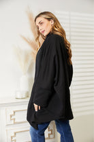 HEYSON Full Size Open Front Cardigan with Scarf Design Trendsi