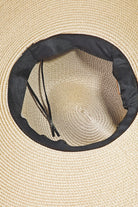 Fame Rope Strap Wide Brim Weave Hat Trendsi