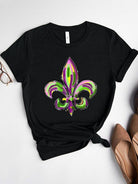 Mardi Gras Graphic Round Neck Short Sleeve T-Shirt Trendsi