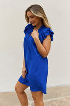 And The Why Ruffle Sleeve Smocked Detail Mini Dress And The Why