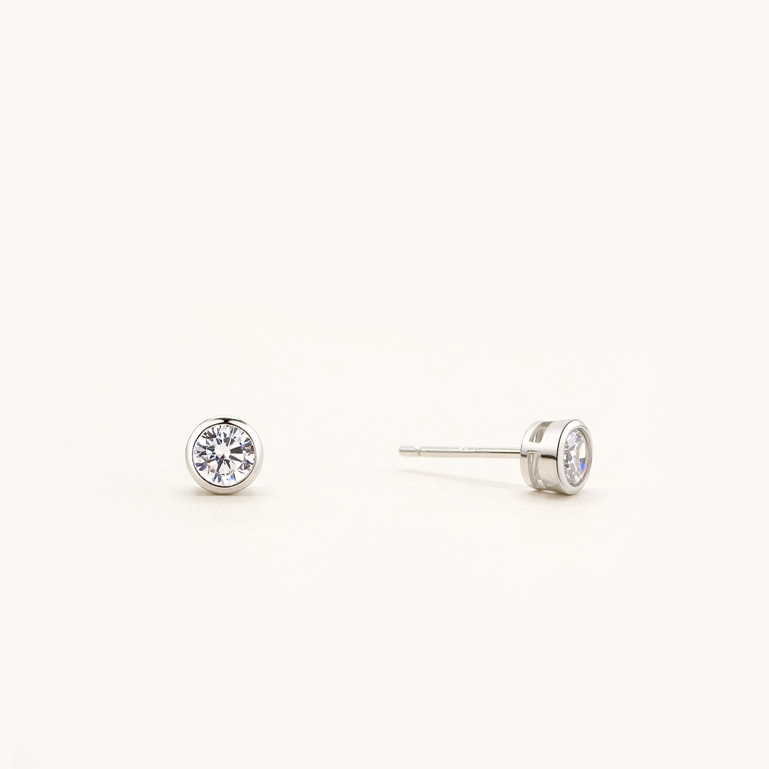 Bezel Stud Earrings Lavishe Jewelry