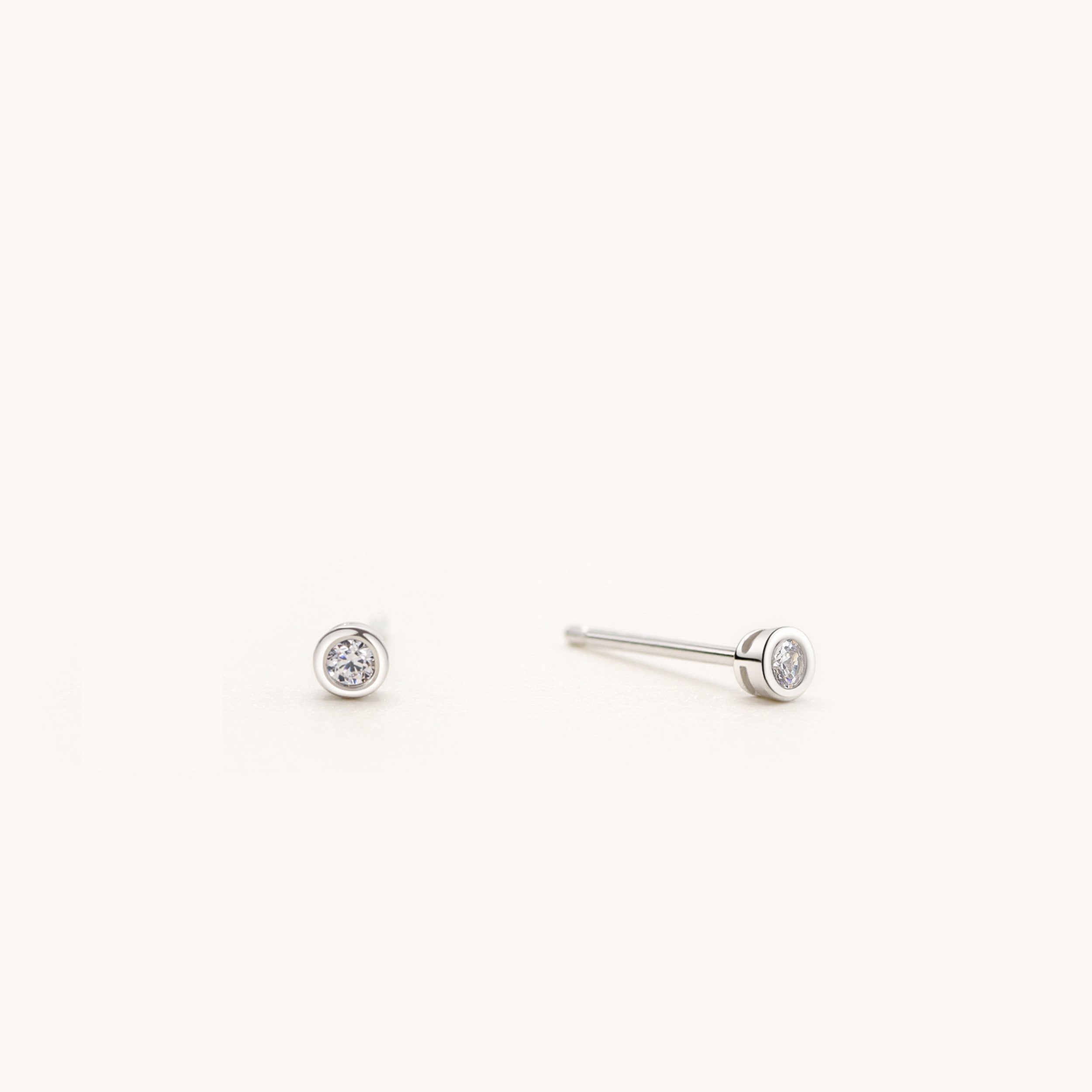 Bezel Stud Earrings Lavishe Jewelry