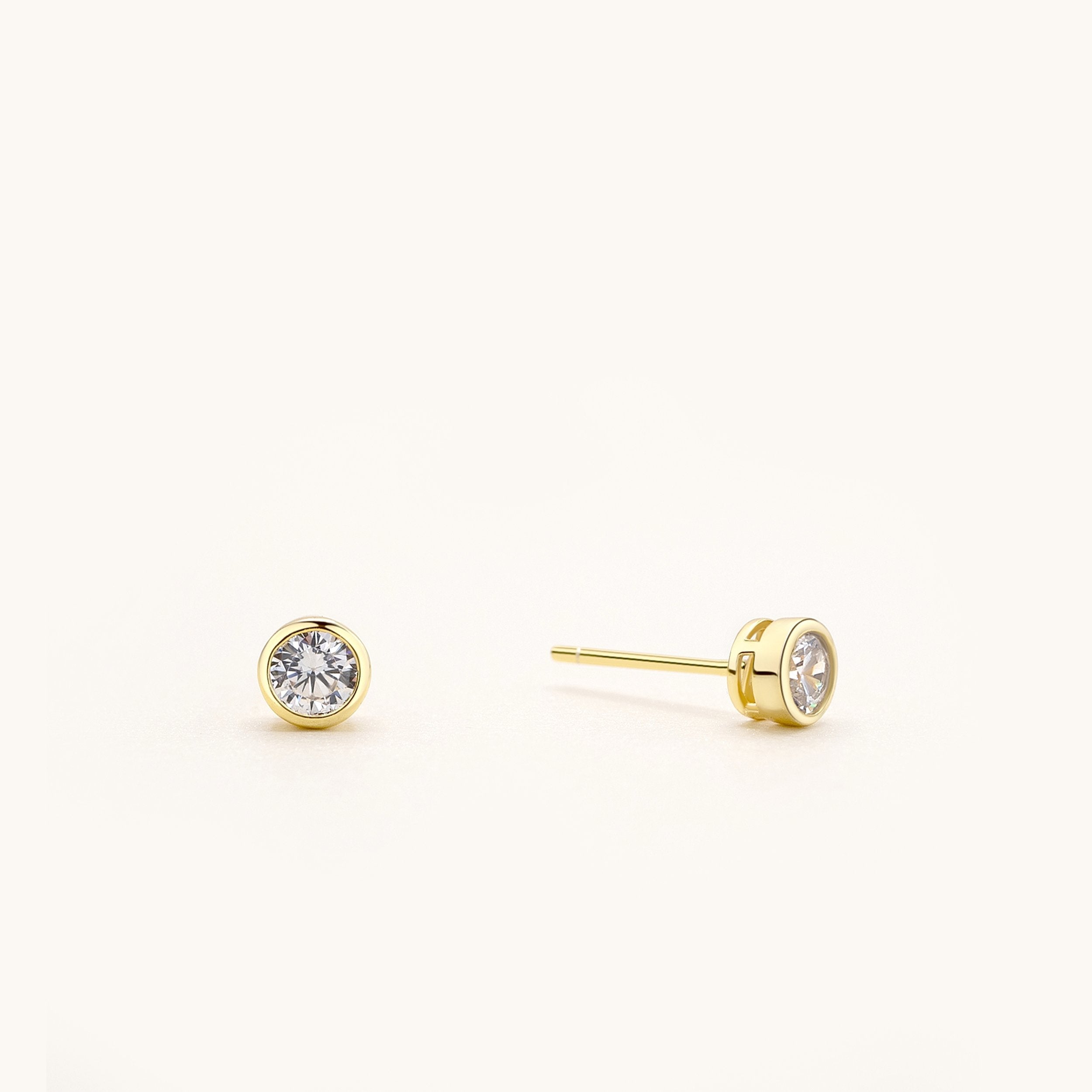 Bezel Stud Earrings Lavishe Jewelry