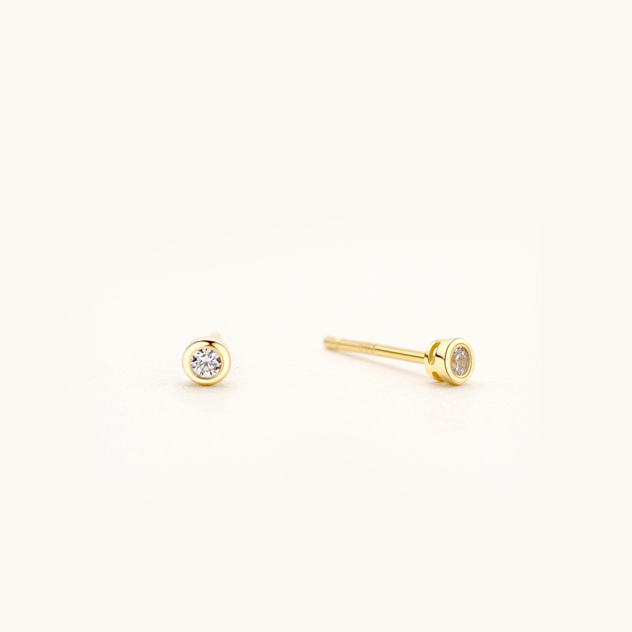 Bezel Stud Earrings Lavishe Jewelry