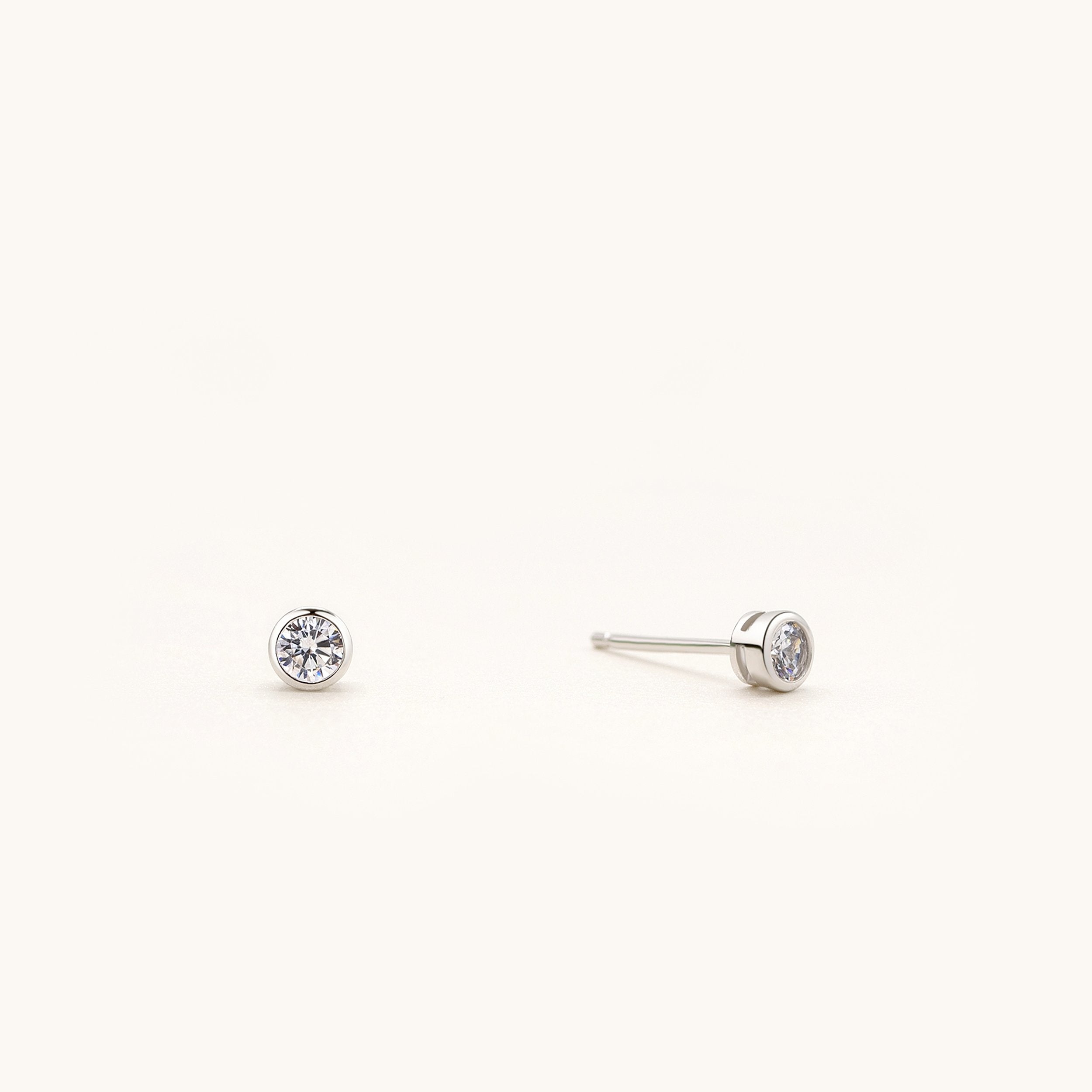 Bezel Stud Earrings Lavishe Jewelry