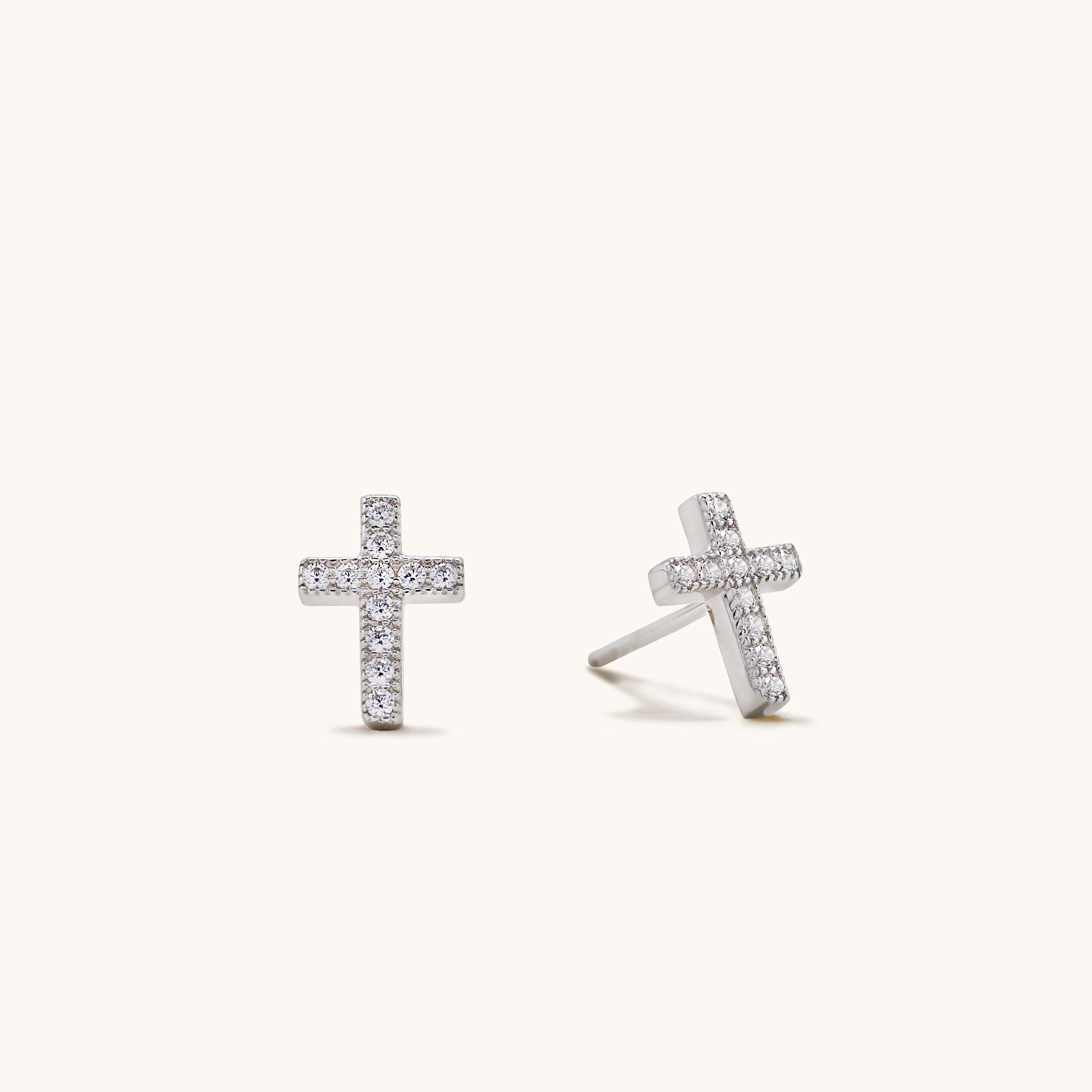 Cross Stud Earrings Lavishe Jewelry