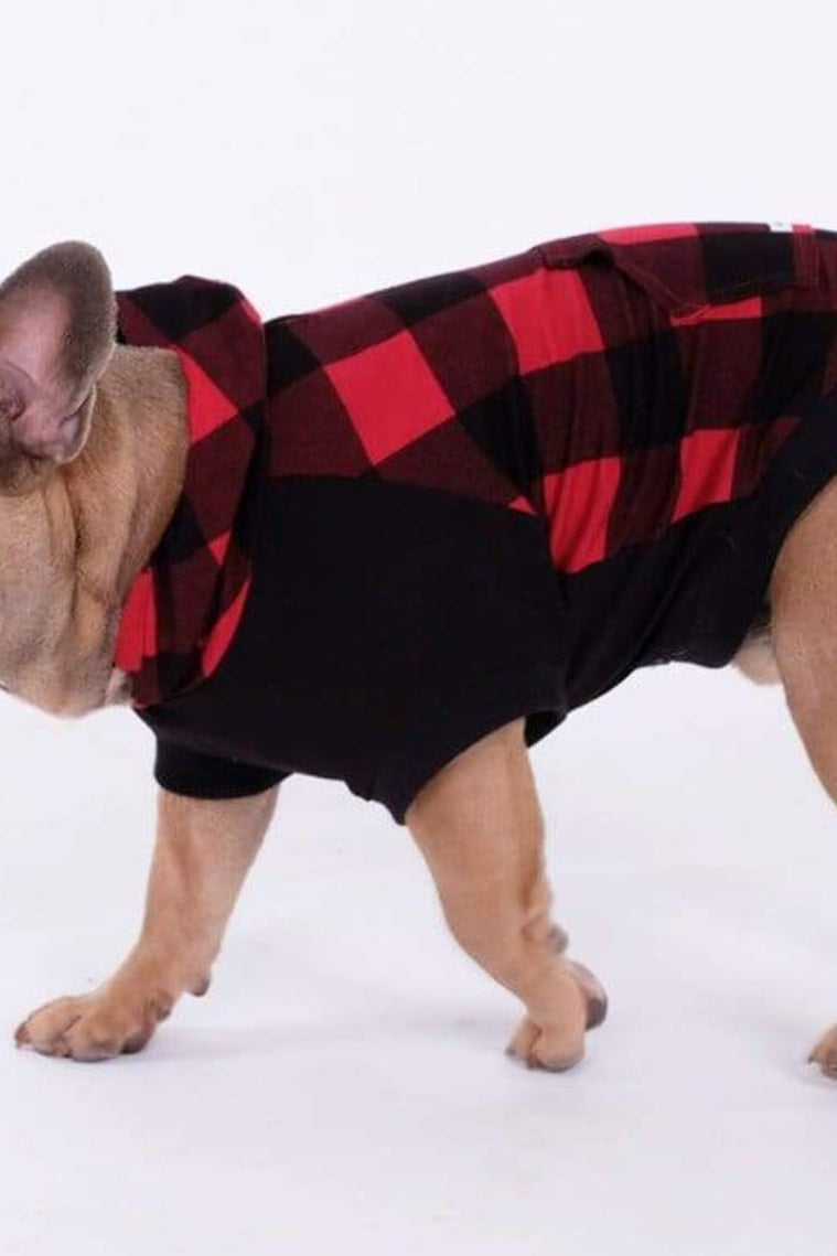 Bamboo Red Plaid Dog Hoodie Bougiest Babe