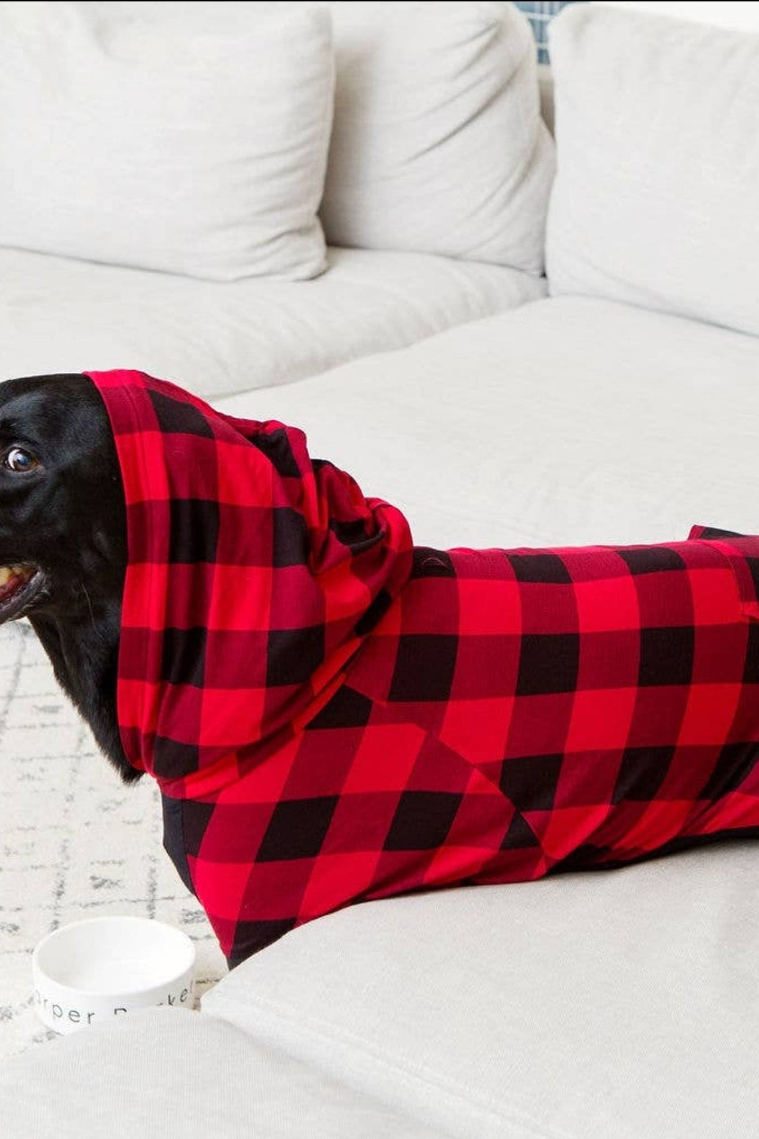 Bamboo Red Plaid Dog Hoodie Bougiest Babe